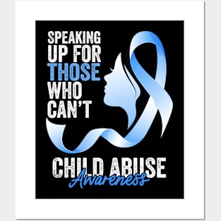 Child Abuse Prevention Awareness Month Blue Ribbon gift idea Posters and Art